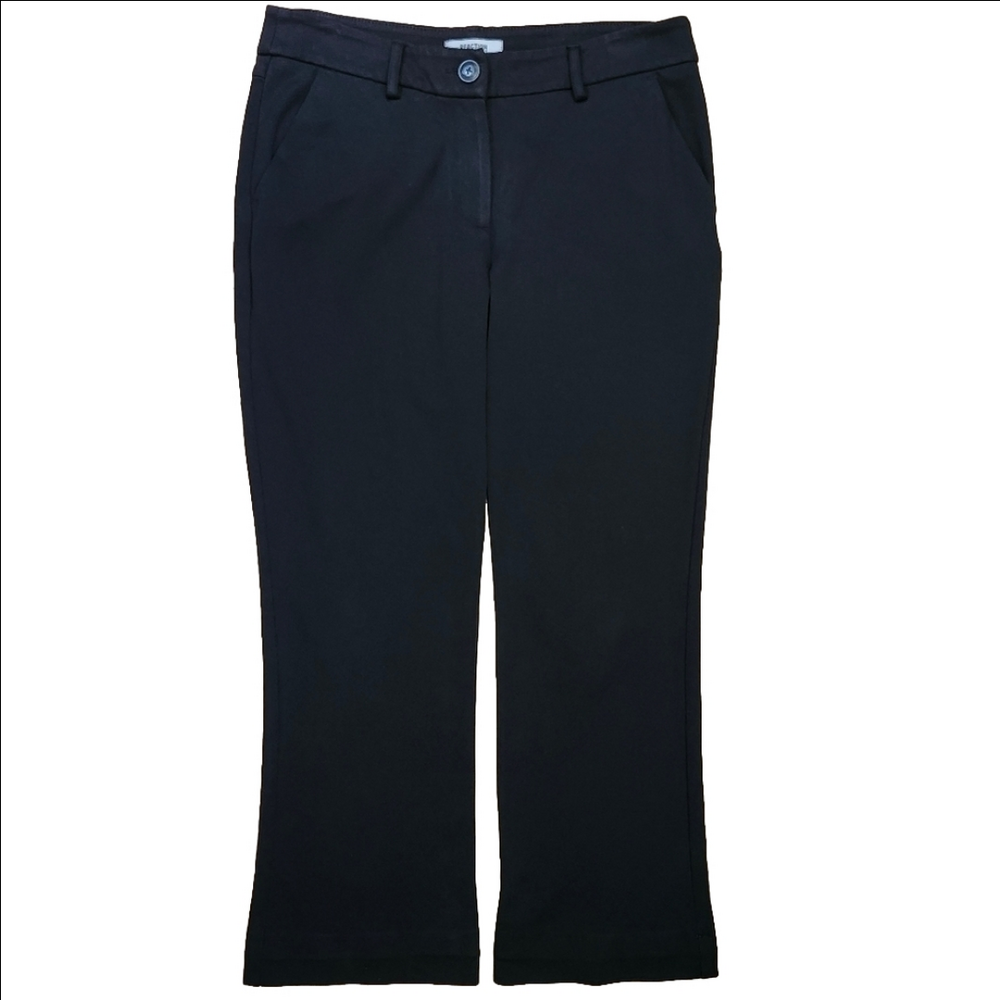 KENNETH COLE REACTION Black mid rise straight leg business casual trouse…